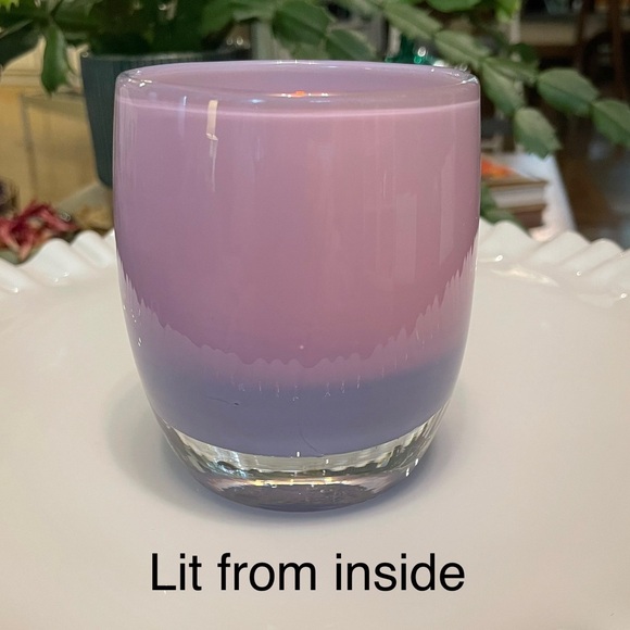 SOLD Glassybaby Purple Lavender Lilac Candle Votive Glass pre-triskelion - Picture 3 of 14